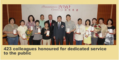 423 colleagues honoured for dedicated service to the public