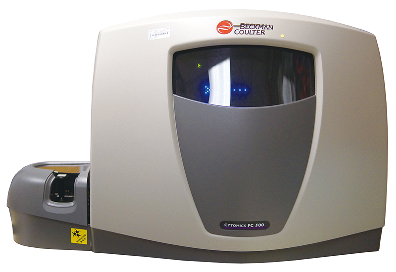 The department has introduced a new model of flow cytometer, which can test 10 kinds of antigen spectra at a time. It is much more efficient than the old model, which can only test four types of spectra.