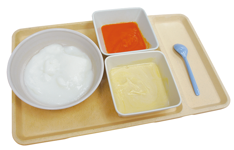 Pureed meals are prepared for patients who have difficulty chewing.