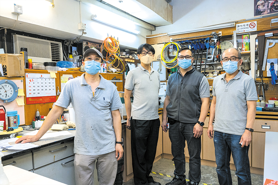 The four members of the maintenance team work closely to find novel solutions for hospital staff and patients.
