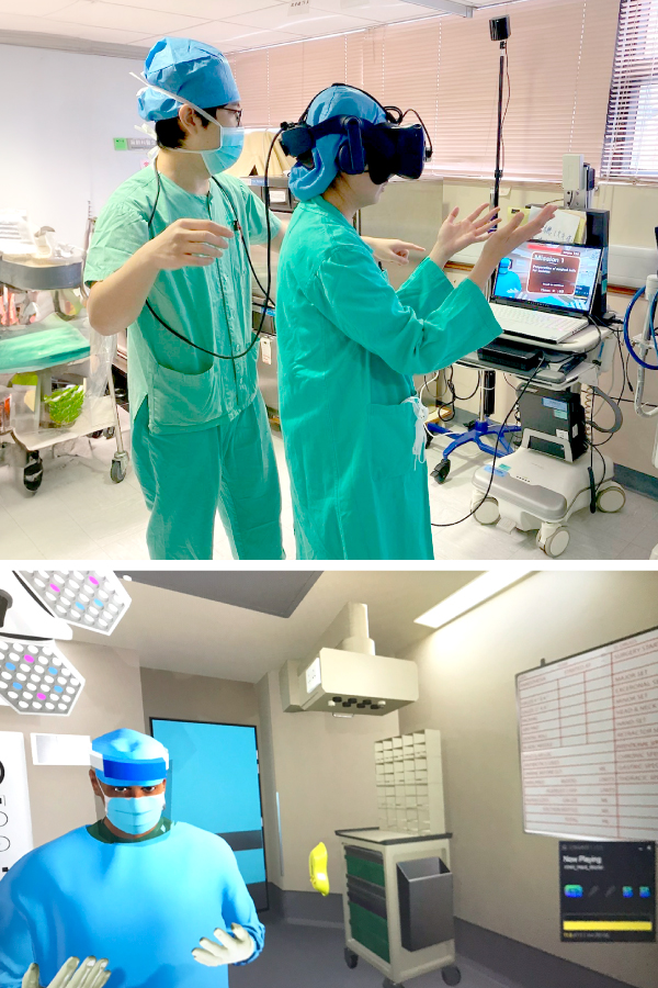 Ng Chi-tak (left in the upper image) instructed his colleagues in training.