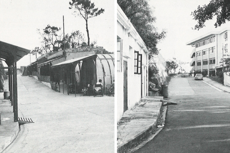 圖左為1962年之護養院，圖右為1977年啟用的新院舍。