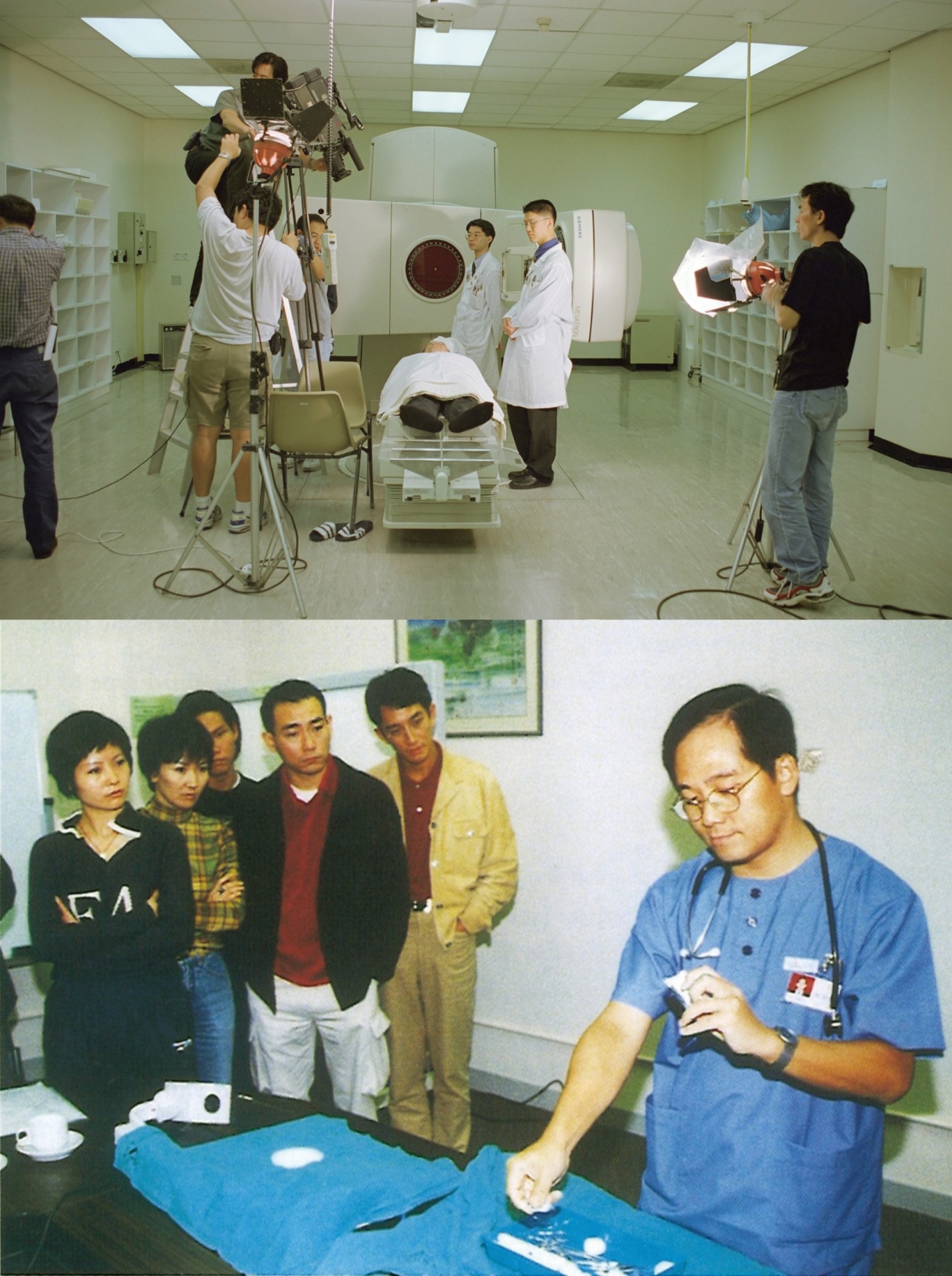《妙手仁心》一眾演員向急症科醫生學習使用醫療器具。