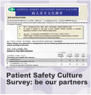 Patient Safety Culture Survey: be our partners