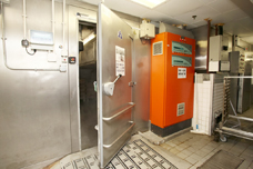 A blast chiller quickly lowers the temperature of steamed and baked menu items safely.