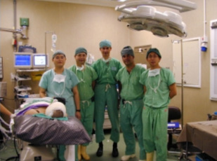 Team of Medical Staff (including neurosurgeons, ENT surgeons & anaesthetist) ready for the Auditory Brainstem Implant