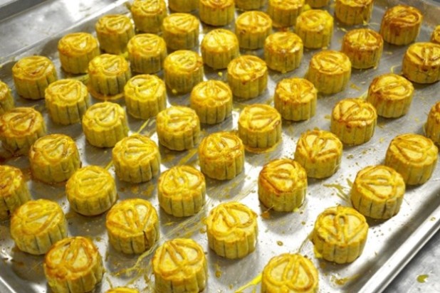 The mooncakes were made by volunteers