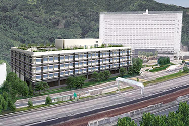Simulation model of the facade of Shatin Hospital Decanting Building