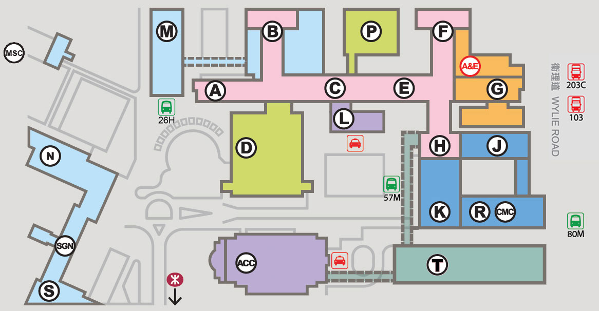 Map of Queen Elizabeth Hospital